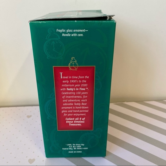 Vintage Hand Blown Teddy's in Time Bear Ornament The 60’s Teddy's in Space - Picture 5 of 7